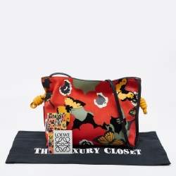 Loewe by Joe Brainard Multicolor Flamenco Pansies Leather and Suede Clutch