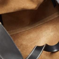 Pre Owned Loewe Black Leather Logo Shoulder Bag