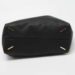 Pre Owned Loewe Black Leather Logo Shoulder Bag