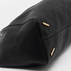 Pre Owned Loewe Black Leather Logo Shoulder Bag