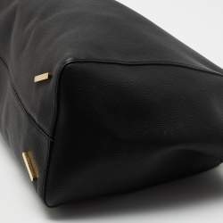 Pre Owned Loewe Black Leather Logo Shoulder Bag