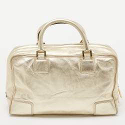 مملوكة مسبقًا Loewe Metallic Gold Leather Medium Amazona Satchel