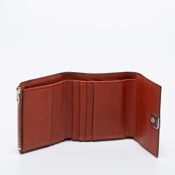 Loewe Burnt Orange Leather Anagram Trifold Wallet