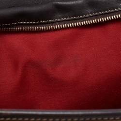 Loewe Tricolor Pebbled Patent and Leather Front Pocket Satchel