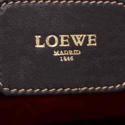 Loewe Tricolor Pebbled Patent and Leather Front Pocket Satchel
