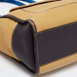 Loewe Tricolor Pebbled Patent and Leather Front Pocket Satchel