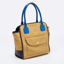 Loewe Tricolor Pebbled Patent and Leather Front Pocket Satchel