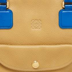 Loewe Tricolor Pebbled Patent and Leather Front Pocket Satchel