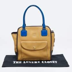 Loewe Tricolor Pebbled Patent and Leather Front Pocket Satchel