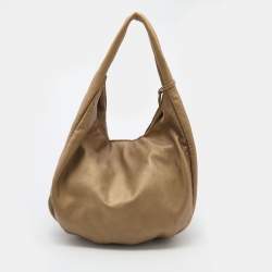 Pre Owned Loewe Gold Leather Tassel Hobo