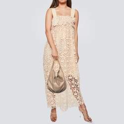 Pre Owned Loewe Gold Leather Tassel Hobo