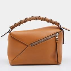 Pre Owned Loewe Brown Leather Small Puzzle Shoulder Bag