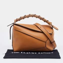 Pre Owned Loewe Brown Leather Small Puzzle Shoulder Bag