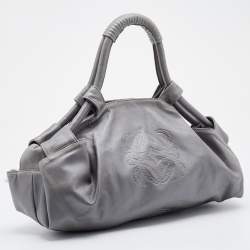 Loewe Metallic Grey Leather Aire Hobo