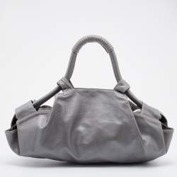 Loewe Metallic Grey Leather Aire Hobo