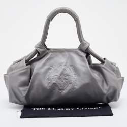 Loewe Metallic Grey Leather Aire Hobo