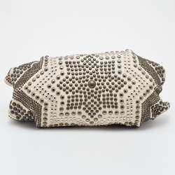 Pre Owned Loewe Light Beige Leather Special Edition Embellished Aire Hobo