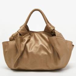 Pre Owned Loewe Metallic Gold Nappa Leather Aire Hobo