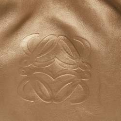 Pre Owned Loewe Metallic Gold Nappa Leather Aire Hobo