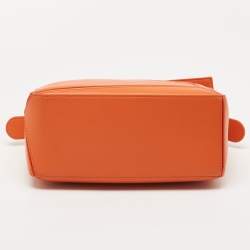 Pre Owned Loewe Orange Leather Small Puzzle Shoulder Bag