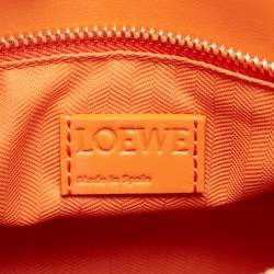 Pre Owned Loewe Orange Leather Small Puzzle Shoulder Bag