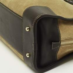 Loewe Khaki Green/Brown Suede and Leather Amazona 23 Bag