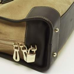 Loewe Khaki Green/Brown Suede and Leather Amazona 23 Bag