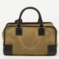 Loewe Khaki Green/Brown Suede and Leather Amazona 23 Bag