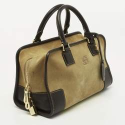 Loewe Khaki Green/Brown Suede and Leather Amazona 23 Bag