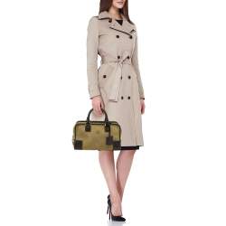 Loewe Khaki Green/Brown Suede and Leather Amazona 23 Bag