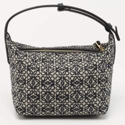 مملوكة مسبقًا Loewe Dark Blue Canvas Small Cubi Shoulder Bag