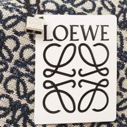 مملوكة مسبقًا Loewe Dark Blue Canvas Small Cubi Shoulder Bag