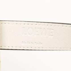 مملوكة مسبقًا  Loewe Beige/White Woven Raffia and Leather Basket Bag