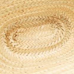 مملوكة مسبقًا  Loewe Beige/White Woven Raffia and Leather Basket Bag