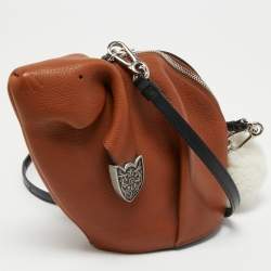 مملوكة مسبقًا Loewe Brown Leather Bunny Shoulder Bag