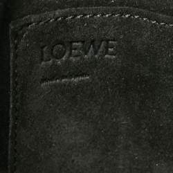 Loewe Black/Grey Monogram Canvas and Leather Balloon Anagram Bucket Bag