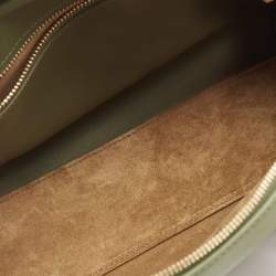 Pre Owned Loewe Military Green Jacquard Canvas and Leather Amazona 23 Bag