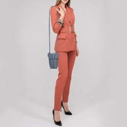 مملوكة مسبقًا Loewe Grey Leather Elephant Pocket Pouch Crossbody Bag