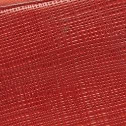 Loewe Red Textured Leather Zip Around Continental Wallet 