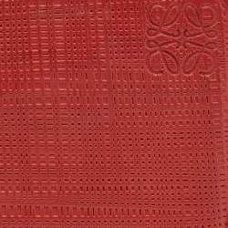 Loewe Red Textured Leather Zip Around Continental Wallet 