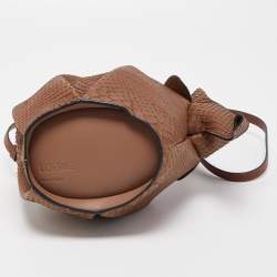 Pre Owned Loewe Brown Snakeskin Leather Elephant Shoulder Bag