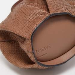 Pre Owned Loewe Brown Snakeskin Leather Elephant Shoulder Bag