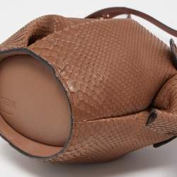 Pre Owned Loewe Brown Snakeskin Leather Elephant Shoulder Bag