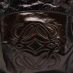 Pre Owned Loewe Olive Green Patent Leather Aire Hobo