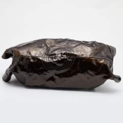 Pre Owned Loewe Olive Green Patent Leather Aire Hobo