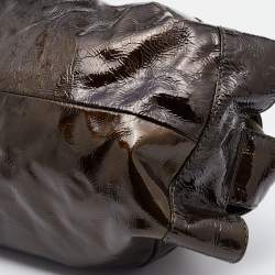 Pre Owned Loewe Olive Green Patent Leather Aire Hobo