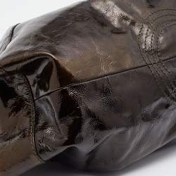 Pre Owned Loewe Olive Green Patent Leather Aire Hobo