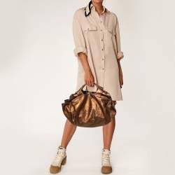 Loewe Bronze Leather Aire Hobo