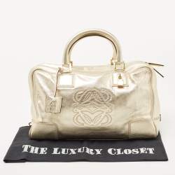 Loewe Gold Leather Amazona 36 Satchel 