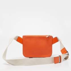 Loewe Orange/Beige Grained Leather Military Belt Bag  